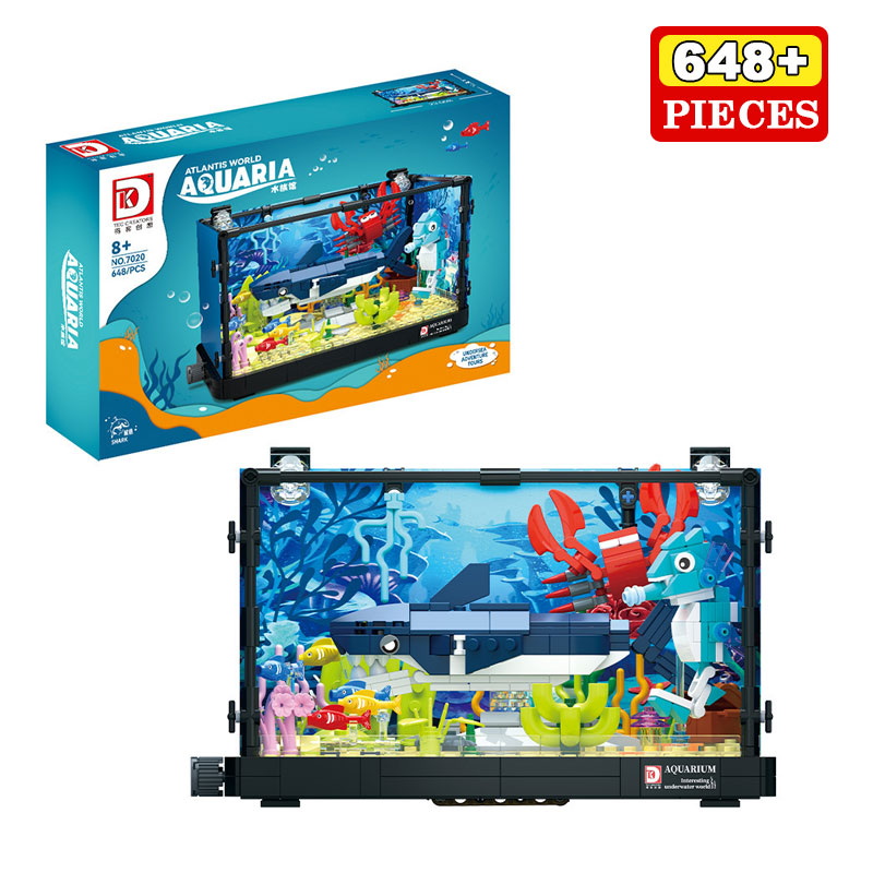 Aquarium Marine World - 648PCS Blok Bangunan Ekosistem Hiu Model