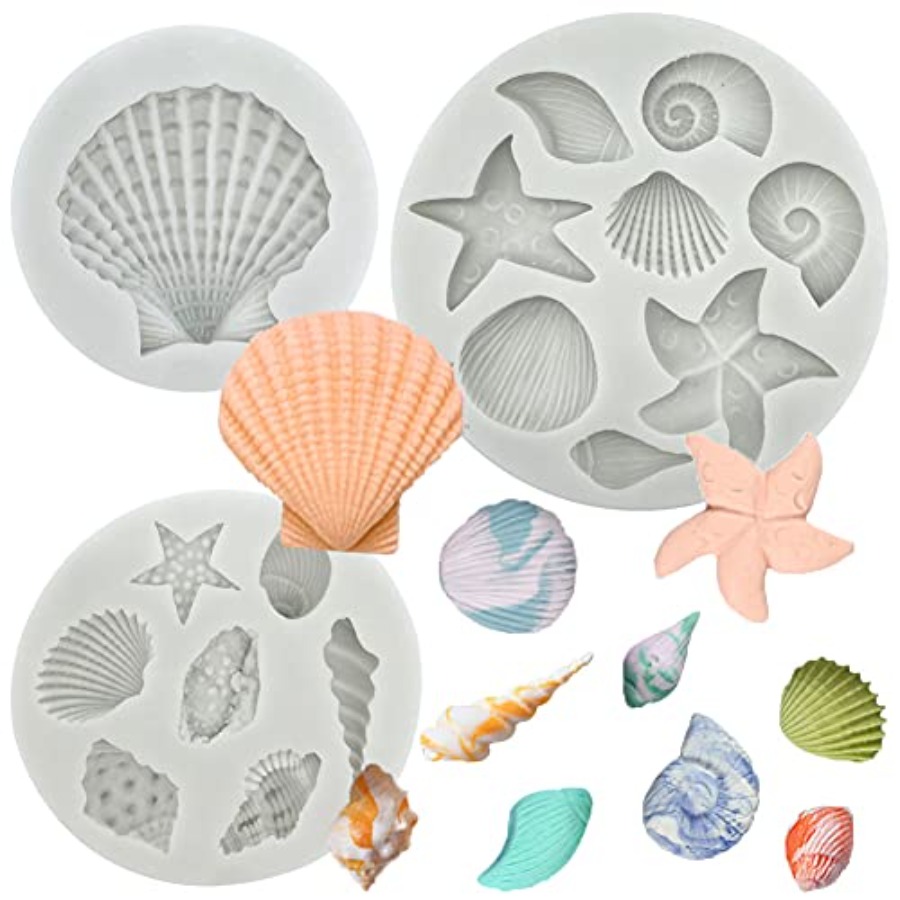 Marine Coral - 3 PCS Cetakan Silikon Fondant Tema