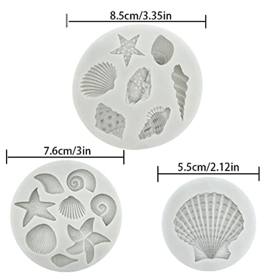 3 PCS Cetakan Silikon Fondant  - Marine Coral ulasan dan harga