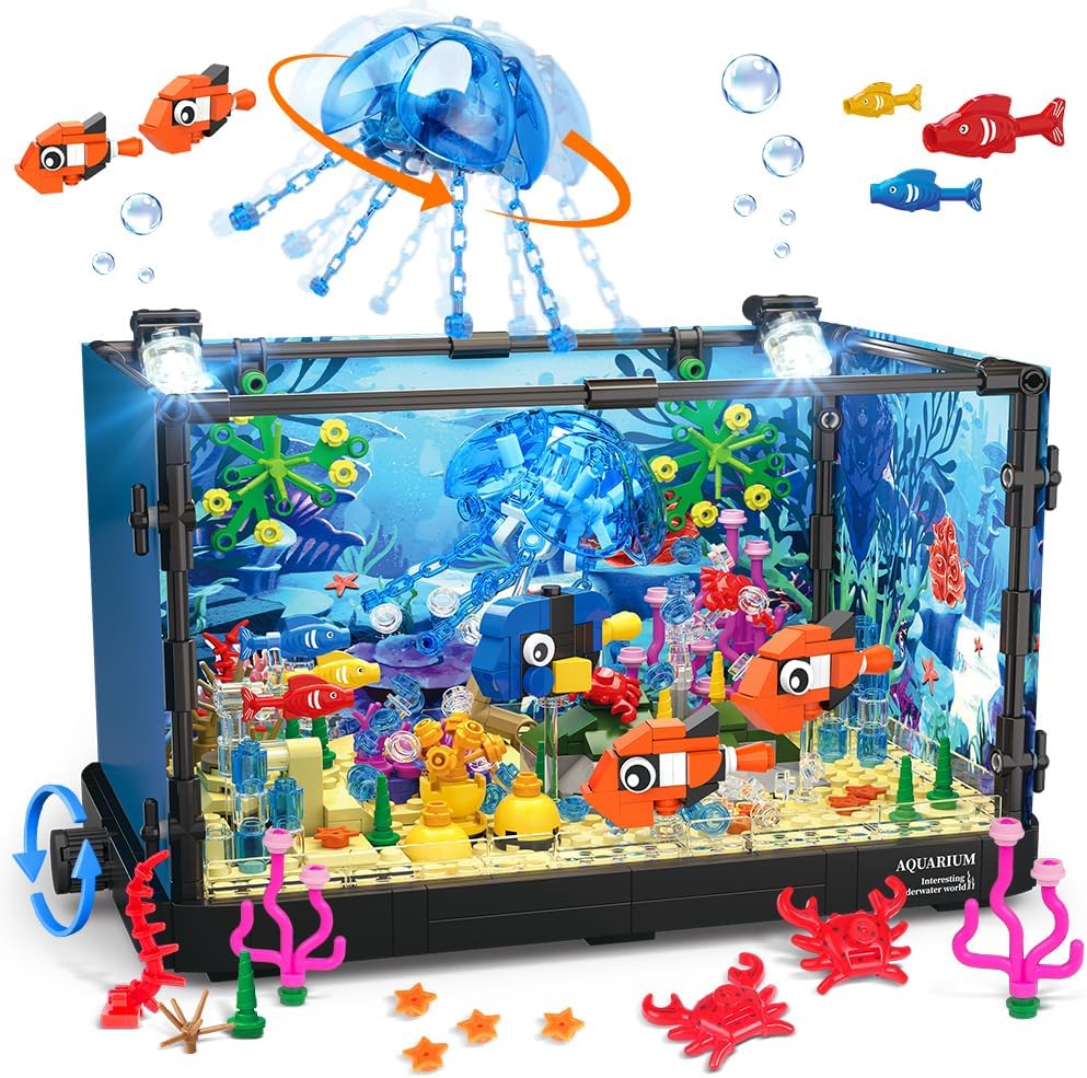 Set blok tangki ikan dengan la - Marine Aquarium Cube ulasan dan harga