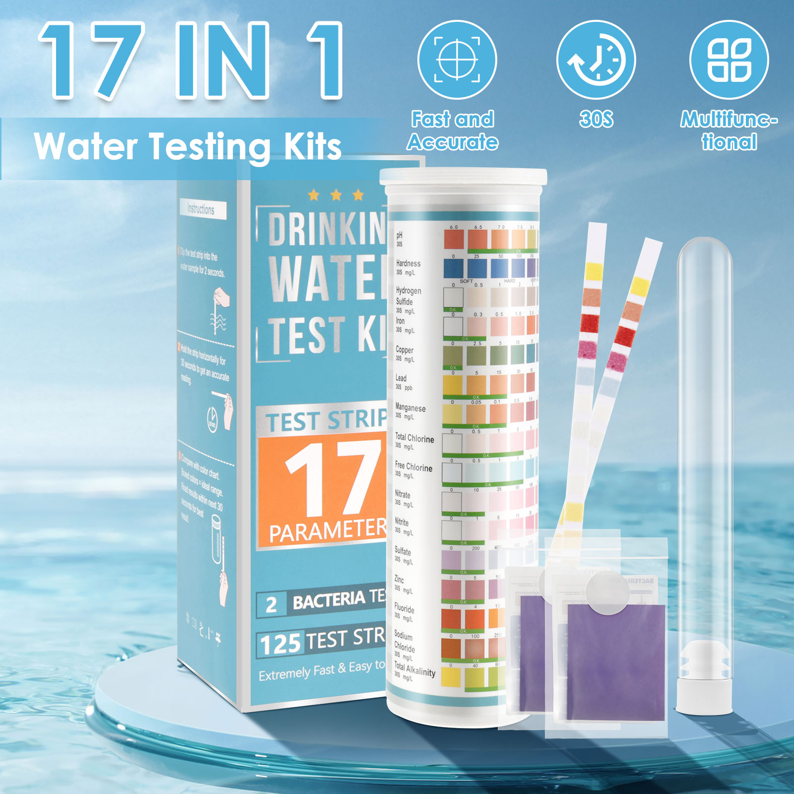5-17 in 1 Strip uji akuarium S - Saltwater Tank ulasan dan harga